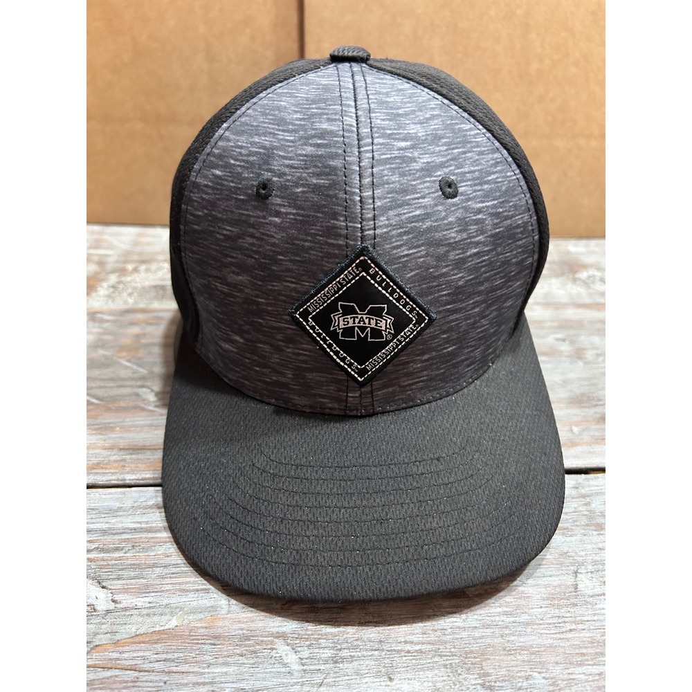 Mississippi State Bulldogs Captivating Headwear Hat Black Grey Adjustable Cap